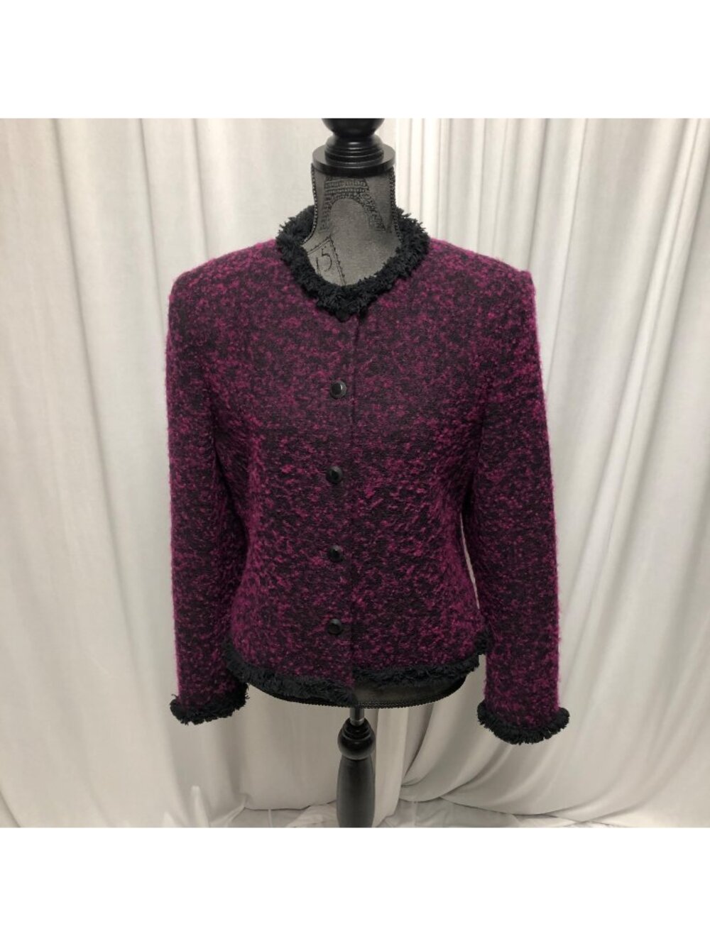 Bridgetown Collection Jacket Womens Size 12 Button Up Wool Blend Blazer Office